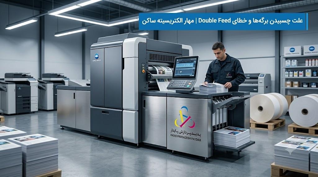 علت چسبیدن برگه‌ها به یکدیگر و خطای Double Feed در کونیکا مینولتا | مهار الکتریسیته ساکن در چاپخانه